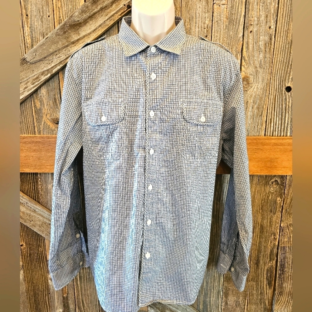Mk long sleeve dress shirt plaid/checks XXL 2XL Button Up Career Casual EUC #